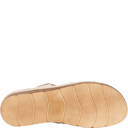 Klapki skórzane damskie marki Syrena SST 908/K jasny beż