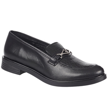 Mokasyny damskie Syrena SE 02883 w kolorze czarnym