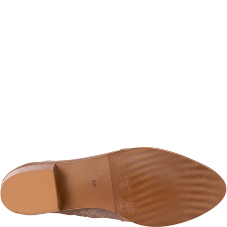 Modne botki damskie Syrena SE KO-07 cappuccino skóra welurowa