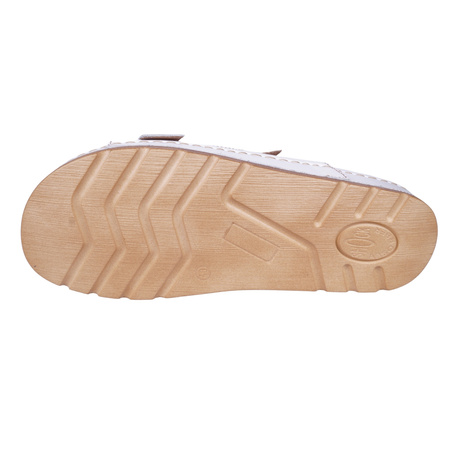 Białe komfortowe klapki skórzane damskie SYRENA SBB 221059