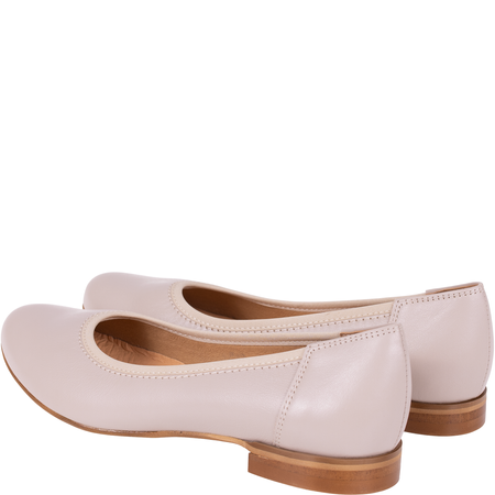 Beżowe skórzane baleriny Syrena SGO 2031 klasyczne