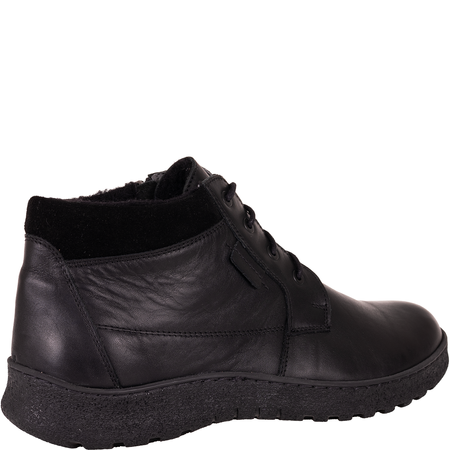 Trzewiki męskie skórzane Syrena SH 826 czarne, ocieplane