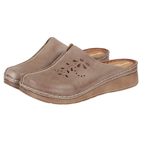 Klapki damskie skóra naturalna Syrena SST 922/M cappuccino