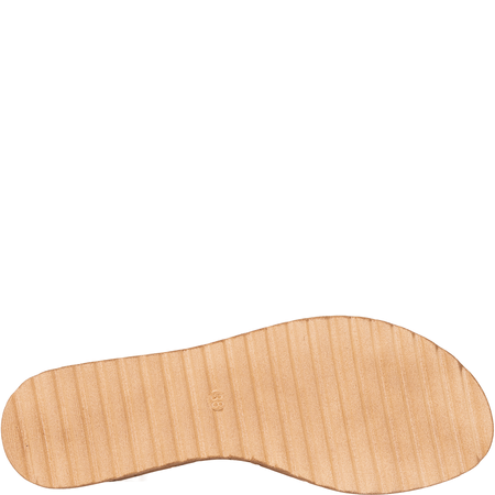 Beżowe klapki skórzane marki Wielbut 563 na koturnie