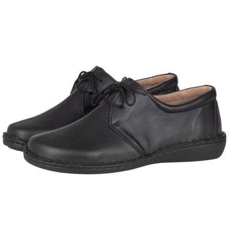 Klasyczne półbuty damskie skórzane Syrena SOT 070 czarne