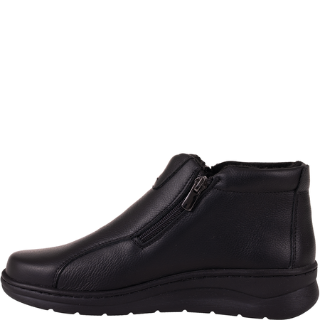 Botki damskie Syrena SH 786 czarne skórzane wygodne tęgość H+