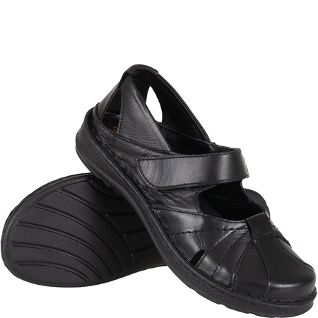 Czarne przewiewne półbuty na rzepy SST 1705/A marki Syrena