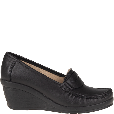 Półbuty na koturnie skórzane Syrena SST 1593/50 czarne