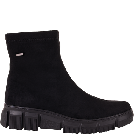 Skórzane botki damskie Syrena SH 506S czarne - ocieplane