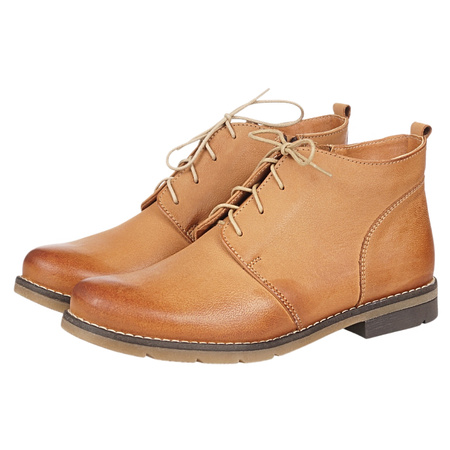 Botki damskie wiązane marki Syrena SST 4000/d rude