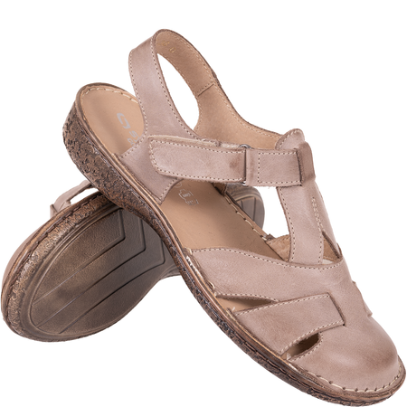 Sandały skórzane Syrena SH 152 beż | Obuwie idealne na lato