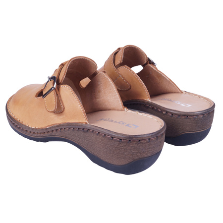 Klapki damskie skóra naturalna SYRENA SH 22242 jasny brąz