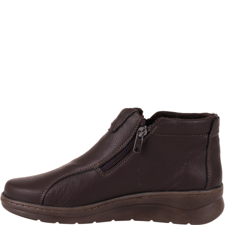 Botki damskie Syrena SH 786 brązowe skórzane wygodne tęgość H+