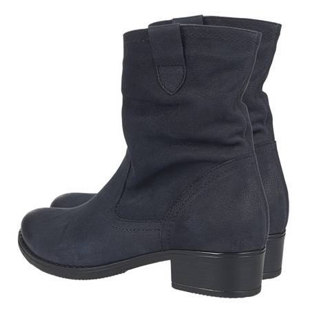 Granatowe botki damskie skórzane - Syrena SE B-136 nubuk