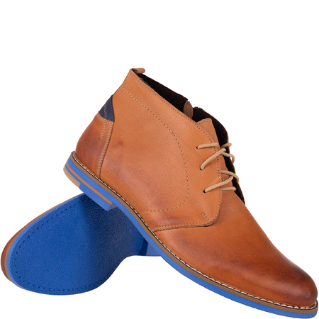 Trzewiki męskie rude Syrena SST 176 - skóra naturalna