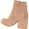 Modne botki damskie Syrena SLA 1111/206 beż - skóra welurowa
