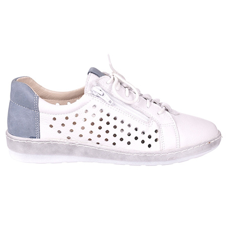 Półbuty damskie wiązane WASAK SW 0688 biały+jeans