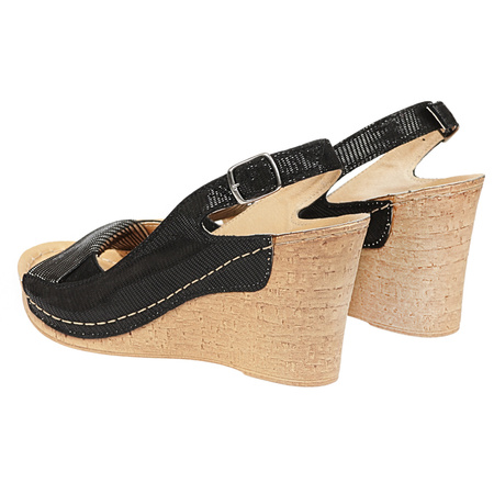 Skórzane sandały damskie Syrena SWB 530 czarne