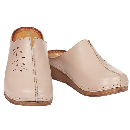 Klapki damskie skóra naturalna Syrena SST 922/M beżowe