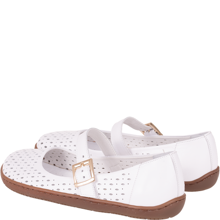 Syrena SGO B013 białe półbuty na lato - skóra naturalna