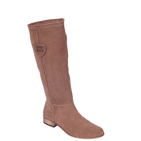 Zamszowe kozaki damskie skóra naturalna Syrena SOP 204 fango