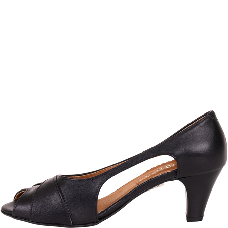 Czółenka na obcasie czarne skórzane marki Syrena SWB 128