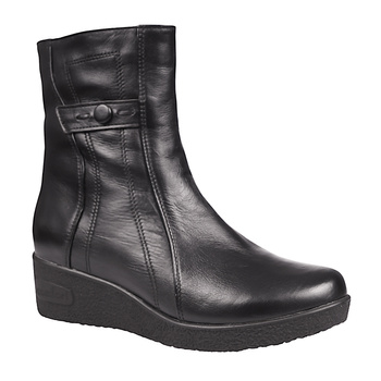 Komfortowe botki skórzane damskie na obcasie Syrena K-212 czarne