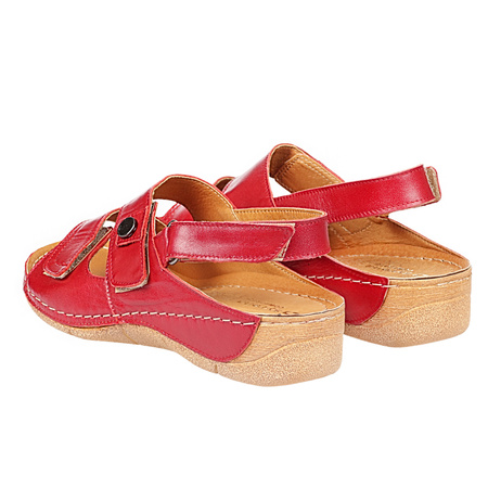 Sandały damskie skórzane SYRENA SWB 538+ czerwone