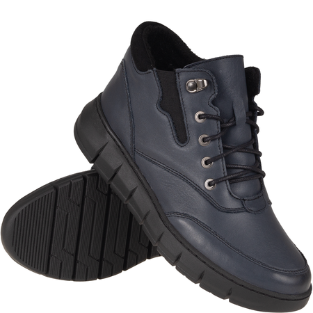 Botki damskie skórzane Syrena SH 561 granat | Polska marka