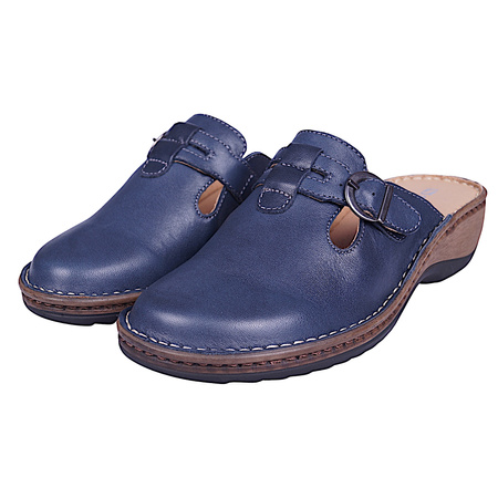 Klapki damskie skóra naturalna SYRENA SH 242 granatowe