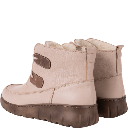 Botki damskie skórzane w kolorze jasnego beżu Syrena SH 795