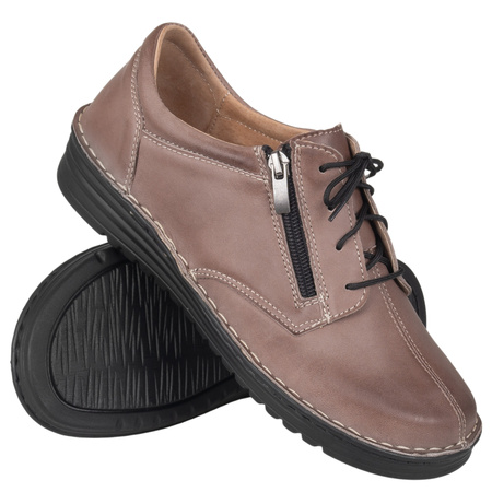 Klasyczne półbuty damskie skórzane Syrena SOT 075/M cappuccino