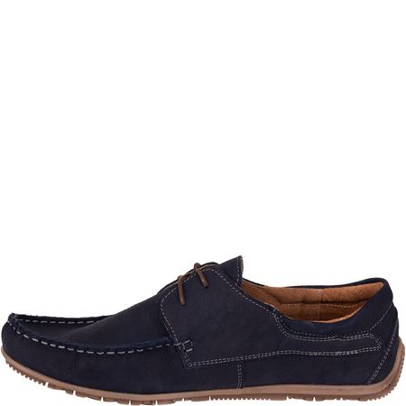 Mokasyny męskie Syrena SI 361A-483 granat, skóra zamszowa