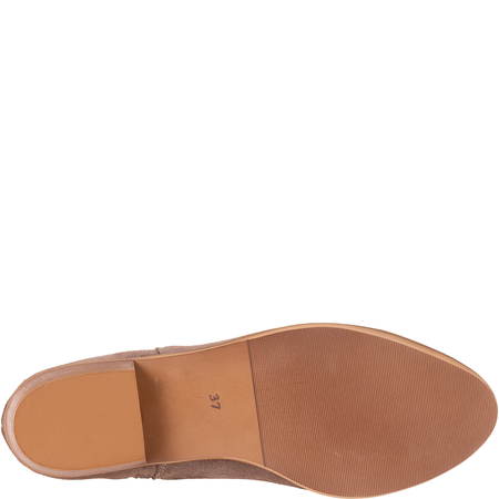 Modne botki damskie Syrena SE KO-08 cappuccino skóra welurowa