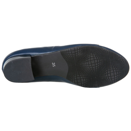 Czółenka skórzane damskie marki Syrena SWB 013 granatowe