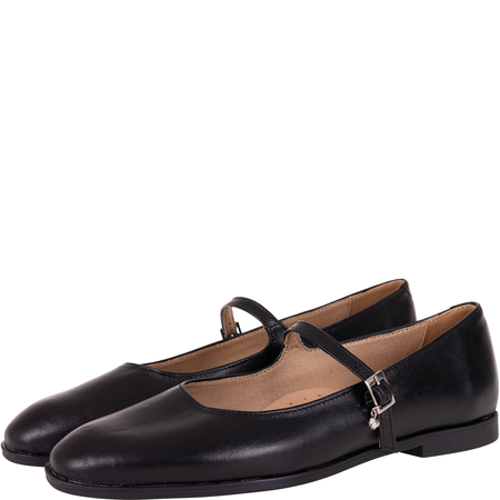 Baleriny damskie z paskiem Syrena SE P-297, skóra naturalna