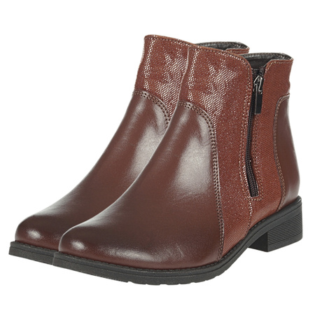 Botki damskie Syrena SE 404P w kolorze brązowym