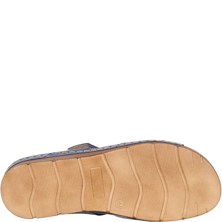 Klapki skórzane damskie marki Syrena SST 908/K niebieskie