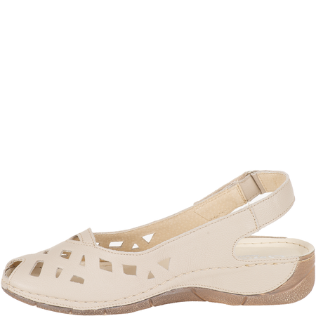 Skórzane sandały damskie ażurowe Syrena SH 4027 ecru