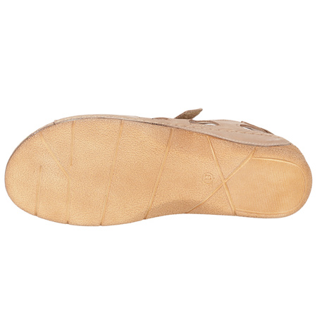 Sandały damskie skórzane SYRENA SWB 550 ciemny beż