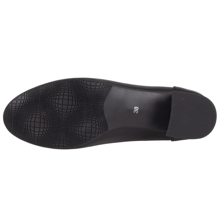 Czółenka na niskim obcasie - Syrena SE 7125 czarne - skóra naturalna