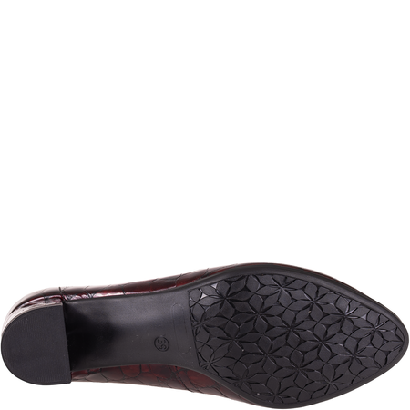 Czółenka damskie skórzane Syrena SPU 713V bordo kamień