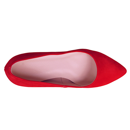 Polskie czerwone czółenka o wysokości 7 cm - idealne na każdą okazję