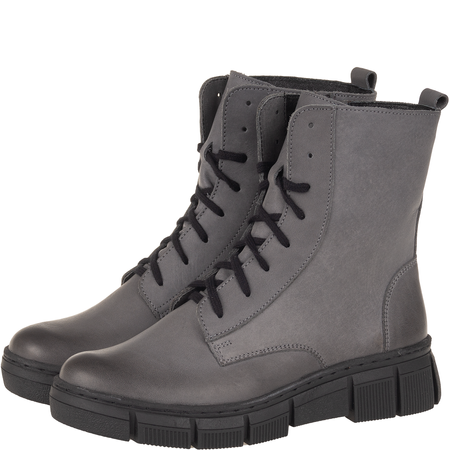 Skórzane trzewiki damskie Syrena SST 4090/DA grafit