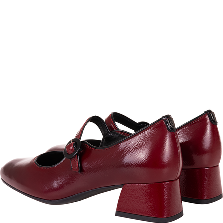 Czółenka skórzane Syrena SPU 1490V wiśniowe lakierowane