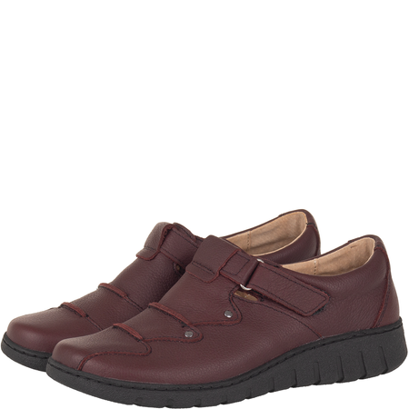 Półbuty Syrena SH 780-2S c.wiśnia - wygodne buty na rzepy