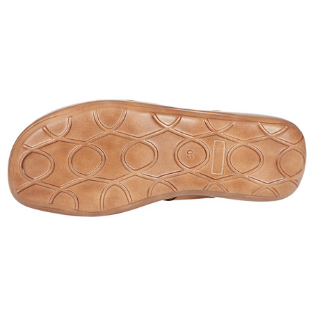 Klapki damskie skórzane Syrena SST 664 w kolorze rudym