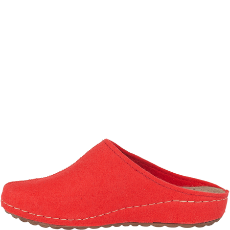 Kapcie damskie Syrena SH 104 czerwone z wkładką skórzaną