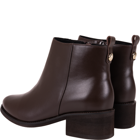 Komfortowe botki damskie skórzane Syrena SPU B-273 czekolada