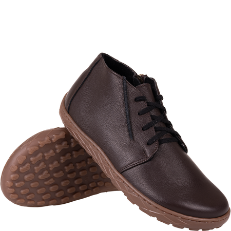 Botki barefoot marki Syrena SGO B011 groch brąz - skóra naturalna